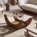 Ver imagem 4 de Mesa de Centro para Sala de Estar Retangular 82cm Tampo de Vidro Zilah A05 Cinamomo - Lyam Decor