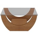 Ver imagem 2 de Mesa de Centro para Sala de Estar Retangular 82cm Tampo de Vidro Zilah A05 Cinamomo - Lyam Decor