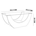 Ver imagem 6 de Mesa de Centro para Sala de Estar Retangular 82cm Tampo de Vidro Zilah A05 Cinamomo - Lyam Decor