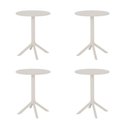 Ver imagem 1 de Kit 4 Mesas de Jantar Redonda Área Externa Taormina Drops Fratini 60 Cm (larg) Polipropileno Nude