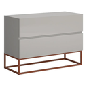 Ver imagem 3 de Mesa de Apoio de Cabeceira Eros 60cm Base Cobre Mdf/mdp Quarto Moderno:off White