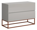 Ver imagem 3 de Mesa de Apoio de Cabeceira Eros 60cm Base Cobre Mdf/mdp Quarto Moderno:off White