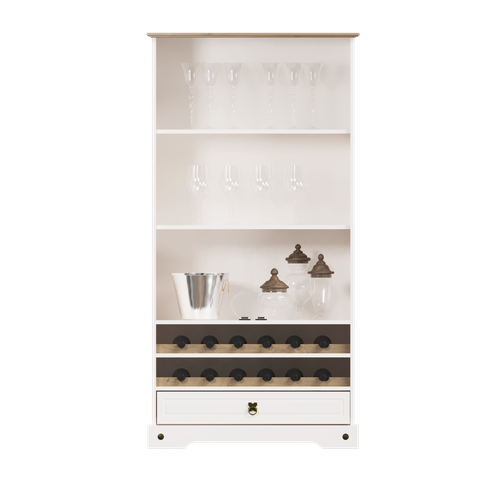 Cristaleira Adega 2 Portas 1 Gaveta - Smile Serpil