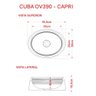 Cuba de Apoio Oval Para Banheiro Lavabo C01 Capri O39 Bege - Lyam Decor - 4