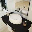Ver imagem 2 de Cuba de Apoio Oval Para Banheiro Lavabo C01 Capri O39 Bege - Lyam Decor