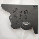 Ver imagem 5 de Par Mãos Francesas Decorativas 20cm Cantinho do Café Bule e Xícara Preto Aço
