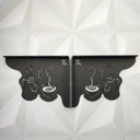 Ver imagem 3 de Par Mãos Francesas Decorativas 20cm Cantinho do Café Bule e Xícara Preto Aço
