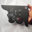 Ver imagem 6 de Par Mãos Francesas Decorativas 20cm Cantinho do Café Bule e Xícara Preto Aço