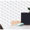 Papel de Parede Efeito Gesso 3D Círculos e Hexágonos 5m - 4
