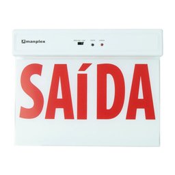 Placa Led Saída Emergência Dupla Face Vermelha - Manplex - 1