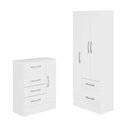 Ver imagem 2 de Quarto Infantil com Cômoda 4 Gavetas e 1 Porta Guarda-Roupa 3 Portas e 2 Gavetas Ninho Branco