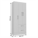 Ver imagem 3 de Quarto Infantil com Cômoda 4 Gavetas e 1 Porta Guarda-Roupa 3 Portas e 2 Gavetas Ninho Branco