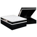 Ver imagem 1 de Cama Box Baú Queen: Colchão Espuma D45 Castor Black e White Air Double Face + Base CRC Suede Black(1