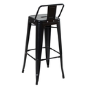 Ver imagem 3 de Kit 4 Banquetas Altas Industriais Pretas em Aço 76cm com Encosto – Estilo Tolix