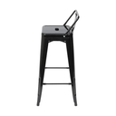 Ver imagem 4 de Kit 4 Banquetas Altas Industriais Pretas em Aço 76cm com Encosto – Estilo Tolix