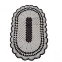 Ver imagem 1 de Tapete Crochê Oval Sala Quarto Cozinha Branco Preto 65x45