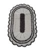 Tapete Crochê Oval Sala Quarto Cozinha Branco Preto 65x45 - 1