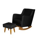 Ver imagem 1 de Poltrona de Amamentação Aquila Balanço com Puff Veludo Preto