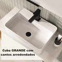 Ver imagem 5 de Conjunto Gabinete Banheiro Taos 80cm (armário + Cuba + Espelheira + Tampo Vidro)