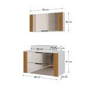 Ver imagem 4 de Conjunto Gabinete Banheiro Taos 80cm (armário + Cuba + Espelheira + Tampo Vidro)