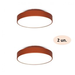 Kit 2 Plafons para 2 Lâmpadas Redondo 25cm 7651 JD Molina - 2