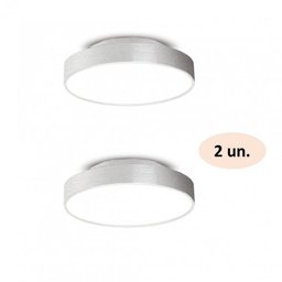 Kit 2 Plafons para 2 Lâmpadas Redondo 25cm 7651 JD Molina - 2