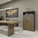 Ver imagem 6 de Armário para Escritório Alto 2 Portas com Chave em Tamburato Executiva