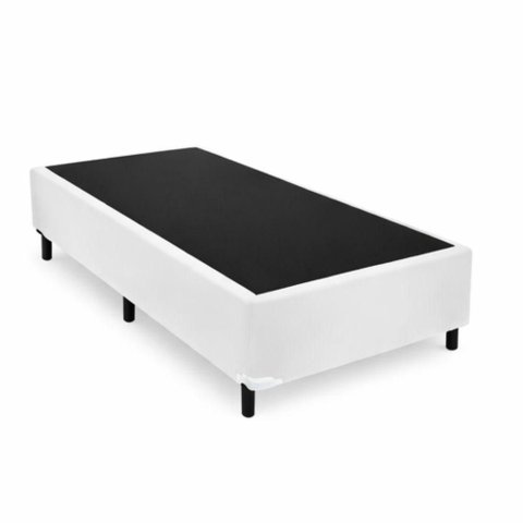 Base Cama Box Solteiro Corino (88x188) Reforçada - Branco