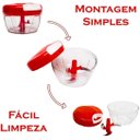 Ver imagem 3 de Processador de Alimentos Manual Corda - Processador Triturador Manual de Alimentos 3 Laminas 500ml -