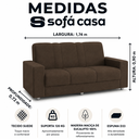 Ver imagem 4 de Sofá 1,74m 3 Lugares Suede Roma