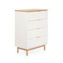 Ver imagem 7 de Cômoda Kaki 4 Gavetas 115 Cm X 80 Cm X 45 Cm Tauari/branco