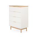 Ver imagem 6 de Cômoda Kaki 4 Gavetas 115 Cm X 80 Cm X 45 Cm Tauari/branco