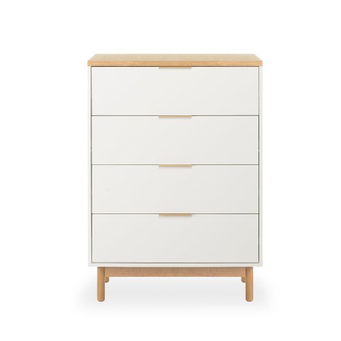 Cômoda Kaki 4 Gavetas 115 Cm X 80 Cm X 45 Cm Tauari/branco