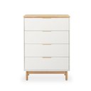 Ver imagem 1 de Cômoda Kaki 4 Gavetas 115 Cm X 80 Cm X 45 Cm Tauari/branco