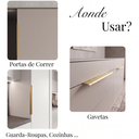 Ver imagem 5 de Puxador Drop Alumínio Porta Gaveta Móveis Planejados 300mm - Ouro