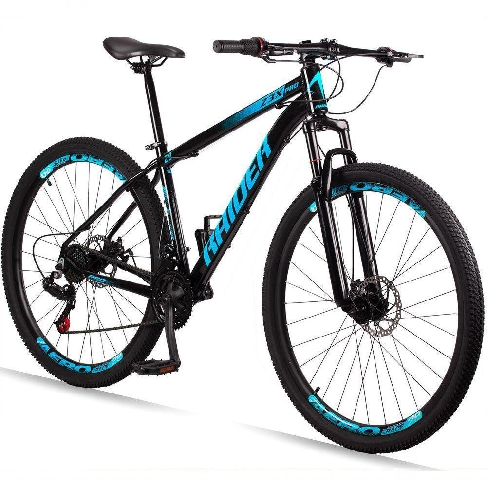 Bicicleta 29 Raider Z3X Pro 21V E Suspensão Mtb Preto+Azul - 6