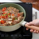 Ver imagem 4 de Kit Com 3 Frigideira Cerâmica Antiaderente Roichen - Indução - Marfim E Verde