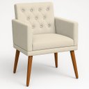 Ver imagem 5 de Poltrona Decorativa para Sala Reforçada Confortável Pés de Madeira Escritório