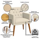 Ver imagem 3 de Poltrona Decorativa para Sala Reforçada Confortável Pés de Madeira Escritório