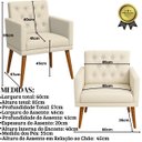 Ver imagem 2 de Poltrona Decorativa para Sala Reforçada Confortável Pés de Madeira Escritório