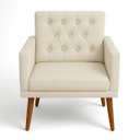 Ver imagem 4 de Poltrona Decorativa para Sala Reforçada Confortável Pés de Madeira Escritório