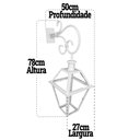 Ver imagem 2 de Lampião De Rua Rustico Artesanal Fachada Mineira Decorativo Libertas Rosas Artesanato Branco