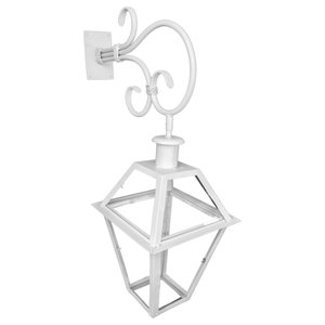 Lampião De Rua Rustico Artesanal Fachada Mineira Decorativo Libertas Rosas Artesanato Branco