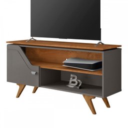 Rack para Tv até 50 Polegadas Valência 1 Porta 1 Prateleira Titanium/naturalle - Móveis Bechara - 2