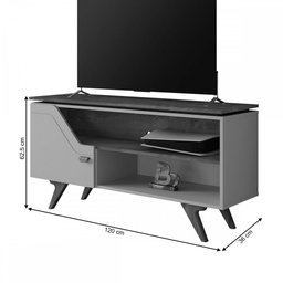 Rack para Tv até 50 Polegadas Valência 1 Porta 1 Prateleira Titanium/naturalle - Móveis Bechara - 4