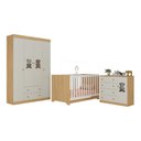Ver imagem 2 de Quarto de Bebê Completo com Berço Americano 3 em 1 Teddy Multimóveis Mp4644 Madeirado/off White