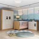 Ver imagem 1 de Quarto de Bebê Completo com Berço Americano 3 em 1 Teddy Multimóveis Mp4644 Madeirado/off White