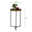 Ver imagem 3 de Mesa Apoio Canto Lateral Sala Estar Sofá Pequena Mesinha Quarto Centro Industrial Madecor Tampo Pret