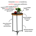 Ver imagem 2 de Mesa Apoio Canto Lateral Sala Estar Sofá Pequena Mesinha Quarto Centro Industrial Madecor Tampo Pret