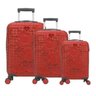 Conjunto com 3 Malas para Viagem Mickey Mouse Vermelha - PK Luxcell - Material em ABS - 1